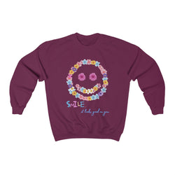 "Floral Smiley Face" sweatshirt