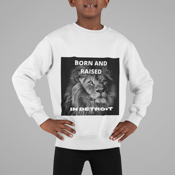 Kids "Born and Raised in Detroit" Sweatershirt