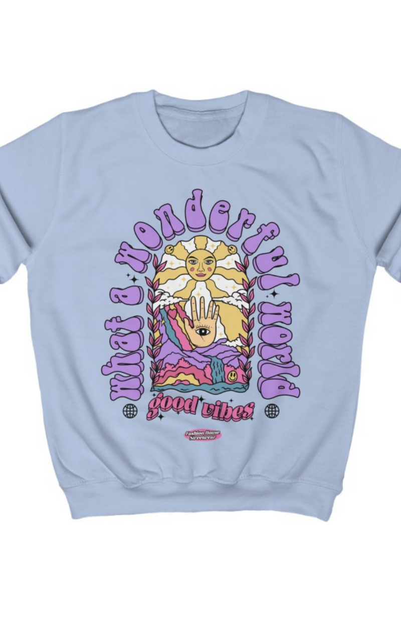 "What A Wonderful World" Kids Sweatshirt